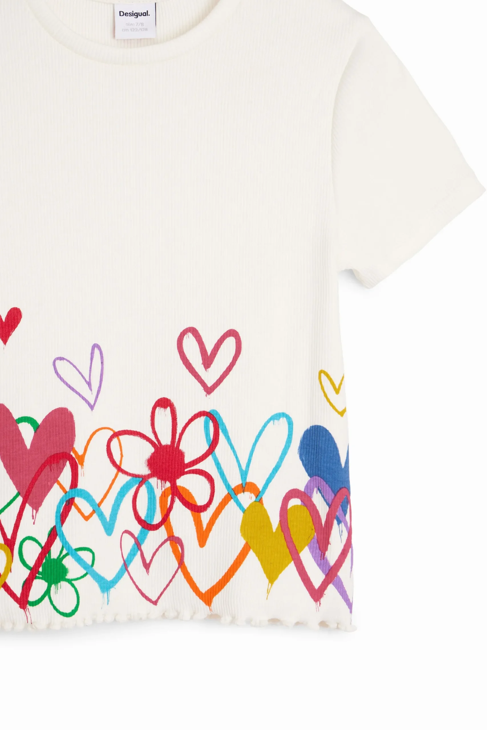 Camisetas Y Camisas-Desigual Camiseta ilustraciones corazones