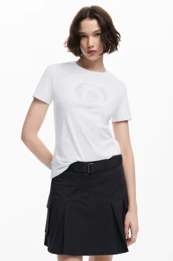 Camisas Y Blusas|Camisetas-Desigual Camiseta imagotipo strass