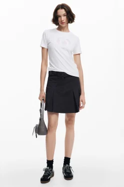Camisas Y Blusas|Camisetas-Desigual Camiseta imagotipo strass