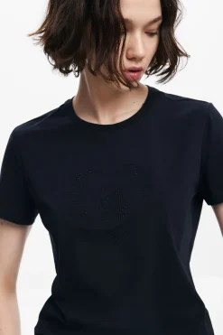 Camisas Y Blusas|Camisetas-Desigual Camiseta imagotipo strass
