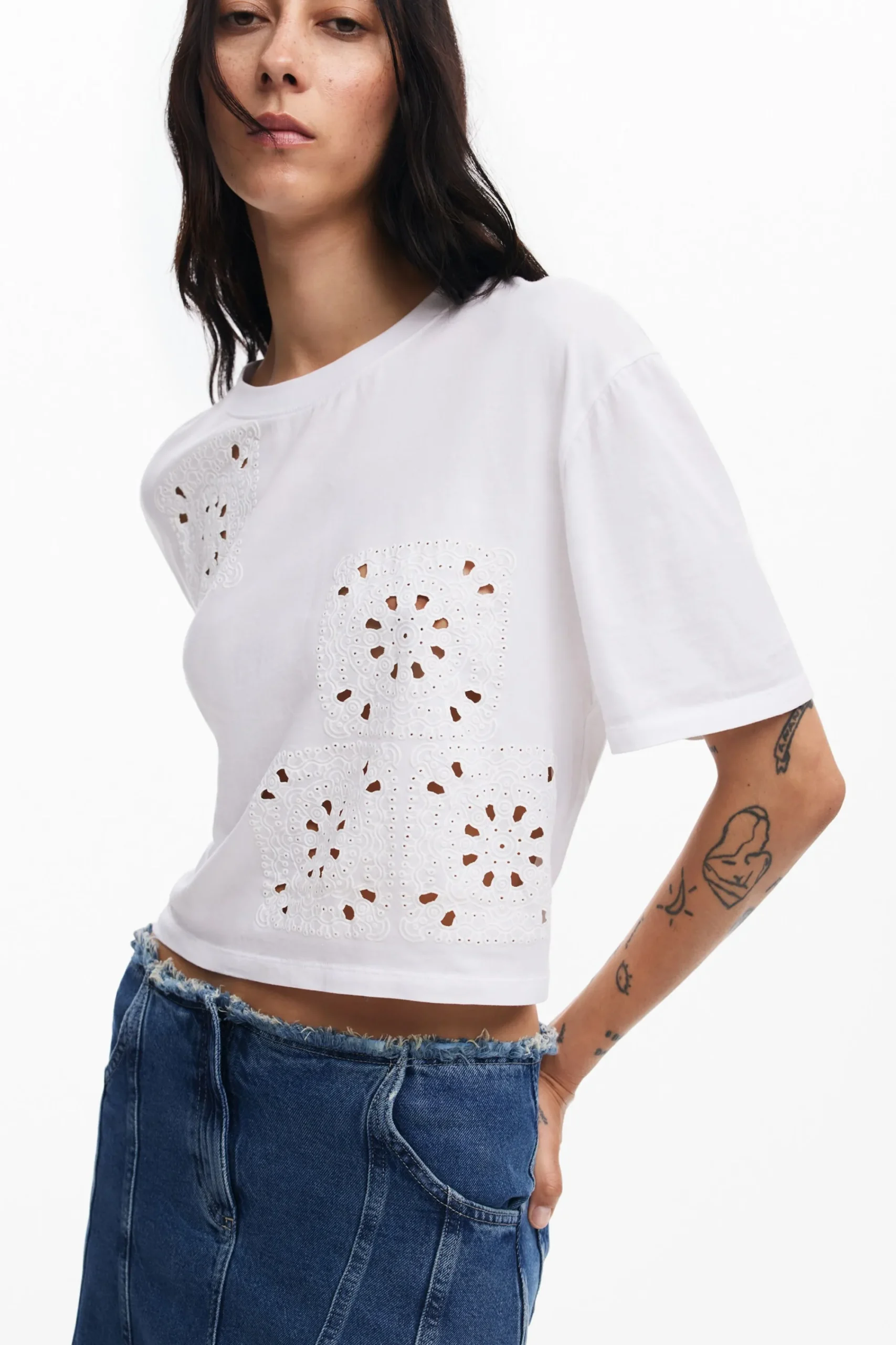 Camisas Y Blusas|Camisetas-Desigual Camiseta lisa detalles