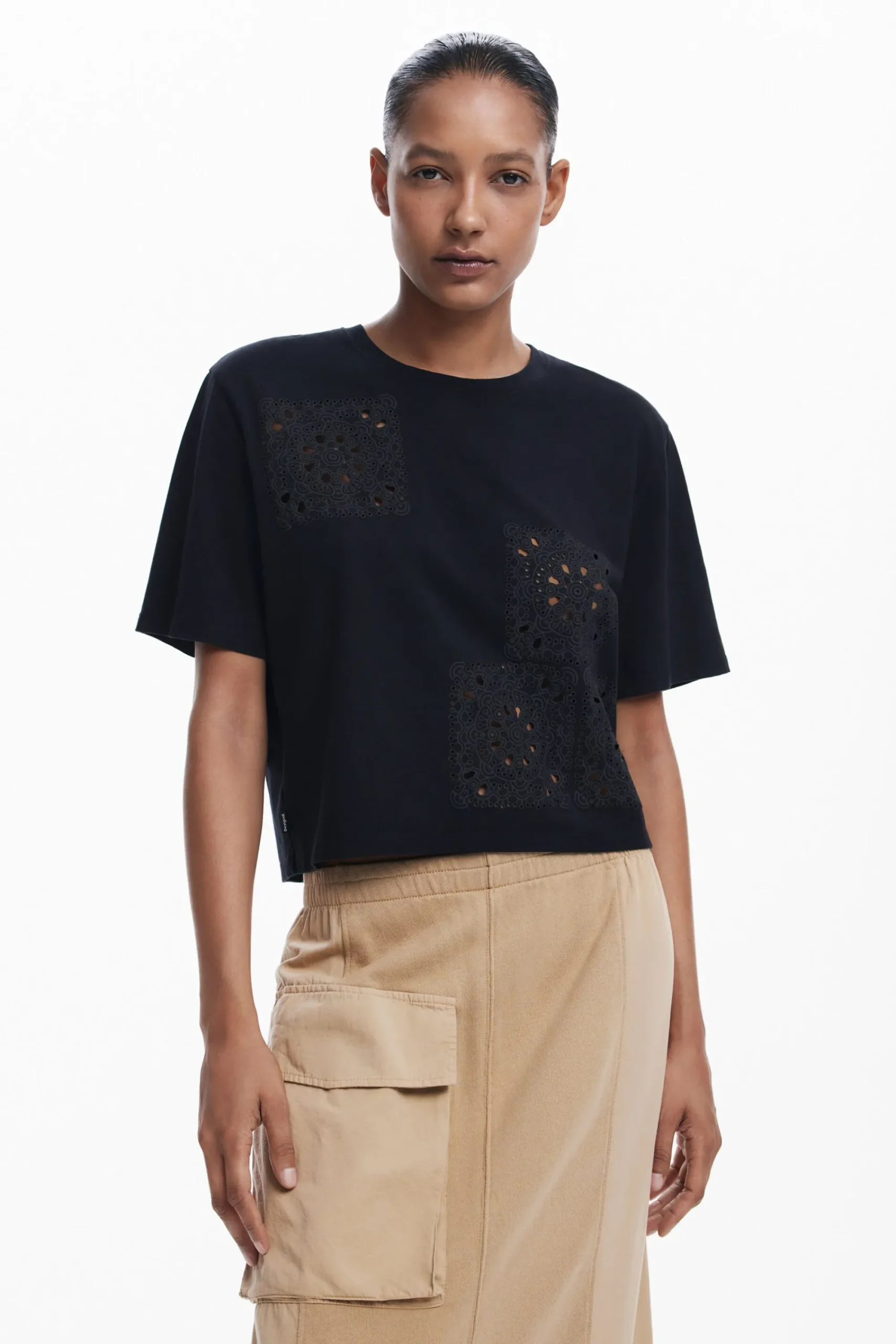 Camisas Y Blusas|Camisetas-Desigual Camiseta lisa detalles