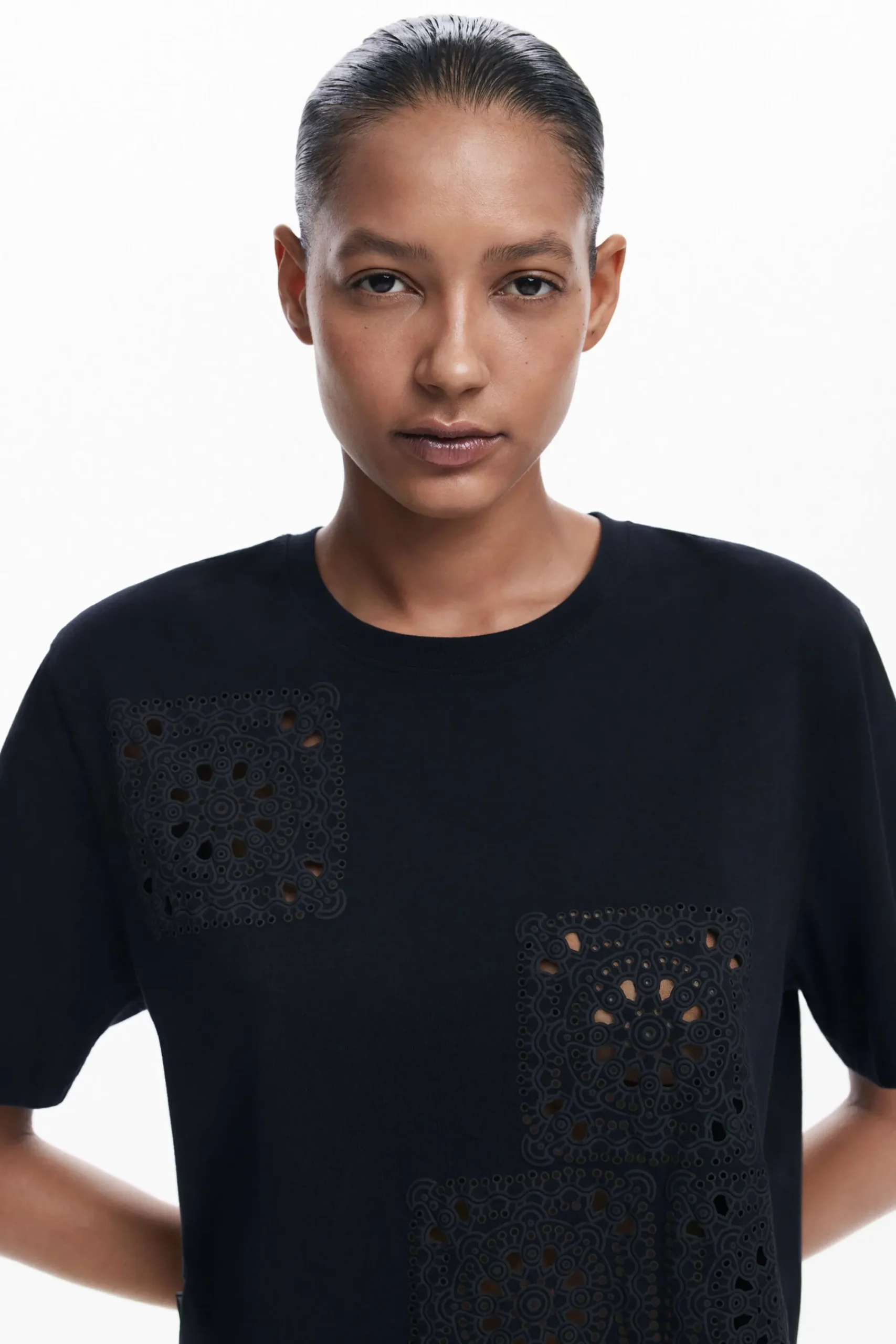 Camisas Y Blusas|Camisetas-Desigual Camiseta lisa detalles