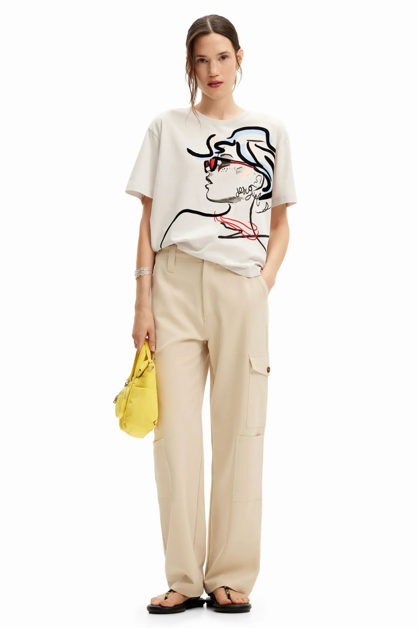 Camisas Y Blusas|Camisetas-Desigual Camiseta lisa ilustración