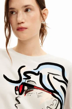 Camisas Y Blusas|Camisetas-Desigual Camiseta lisa ilustración