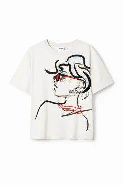 Camisas Y Blusas|Camisetas-Desigual Camiseta lisa ilustración