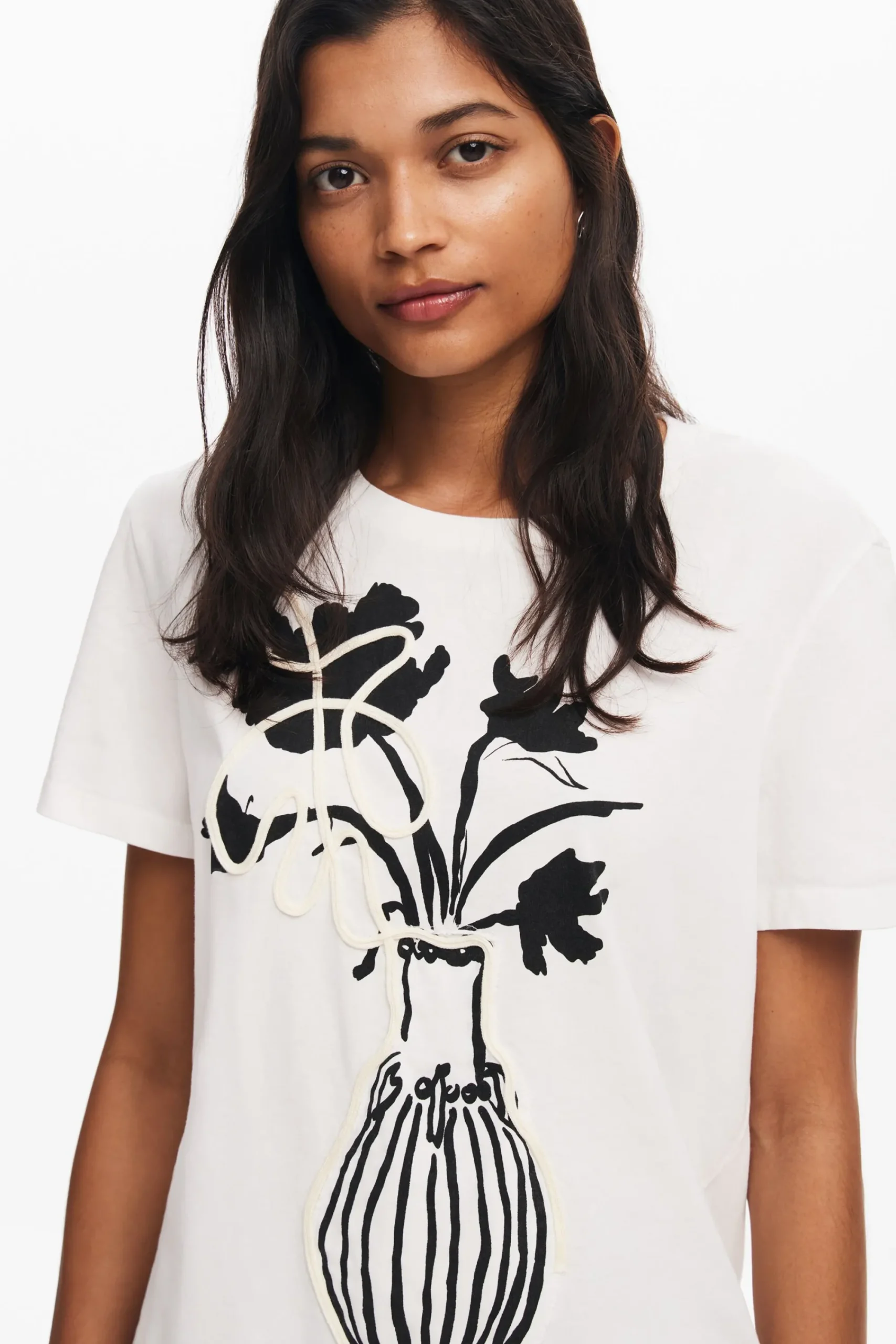 Camisas Y Blusas|Camisetas-Desigual Camiseta lisa jarrón