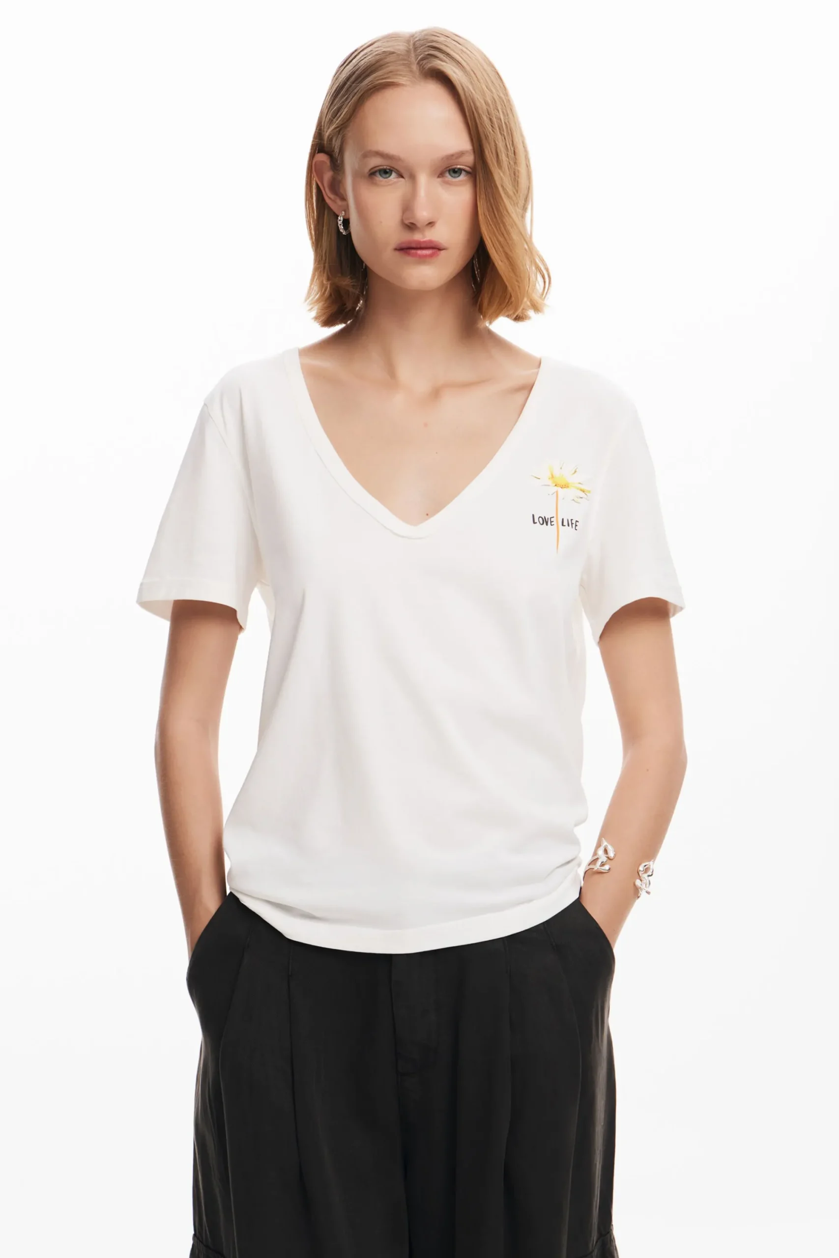 Camisas Y Blusas|Camisetas-Desigual Camiseta lisa mensaje