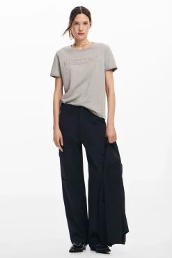 Camisas Y Blusas|Camisetas-Desigual Camiseta logotipo strass