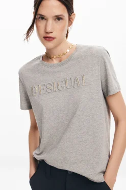 Camisas Y Blusas|Camisetas-Desigual Camiseta logotipo strass