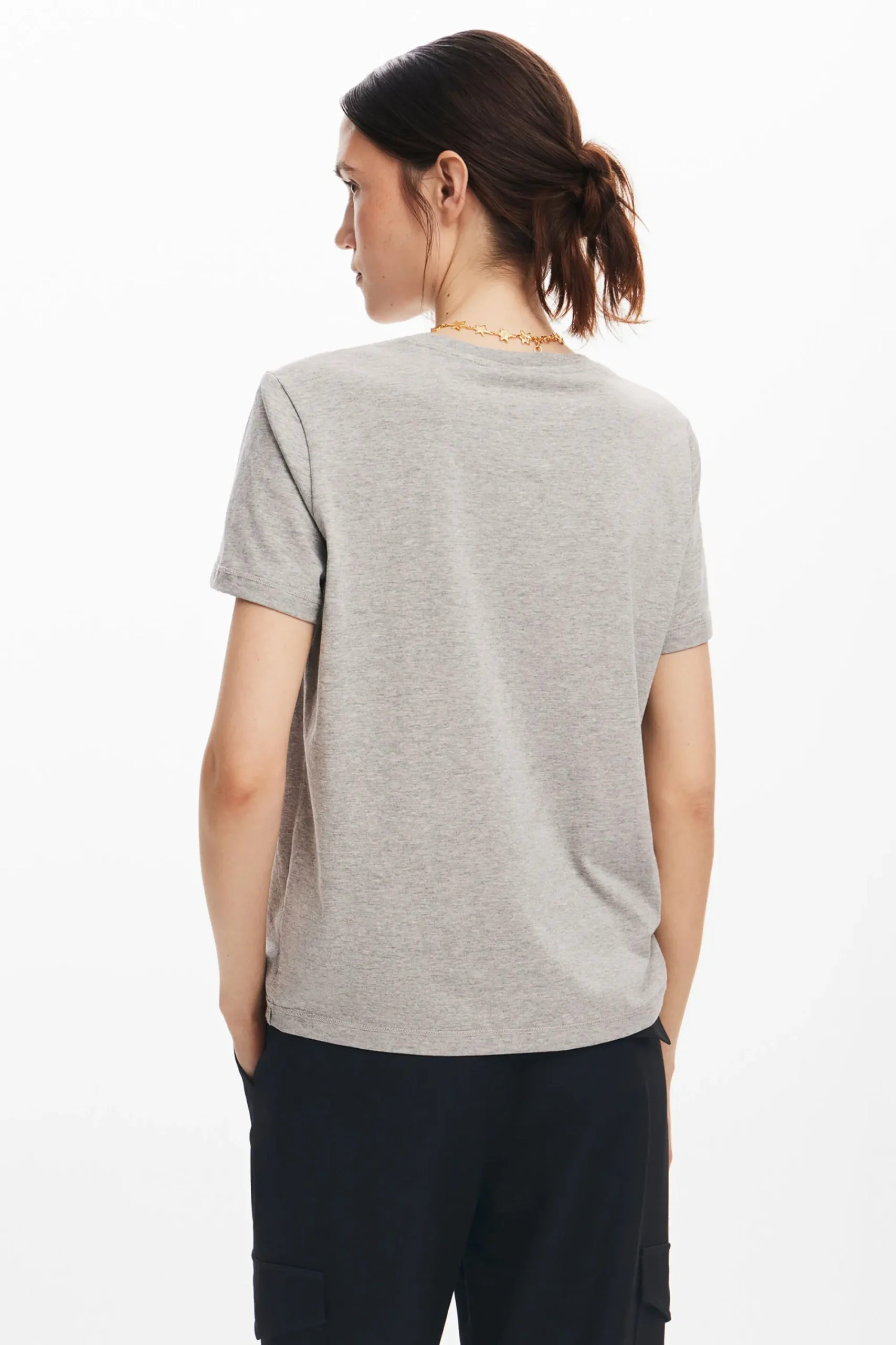 Camisas Y Blusas|Camisetas-Desigual Camiseta logotipo strass