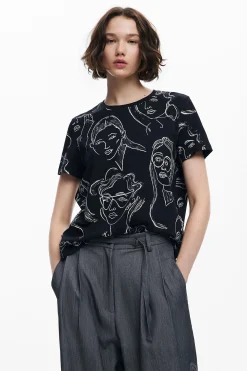 Camisas Y Blusas|Camisetas-Desigual Camiseta manga corta caras