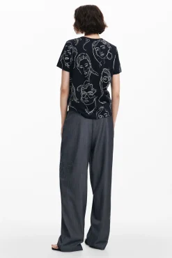 Camisas Y Blusas|Camisetas-Desigual Camiseta manga corta caras