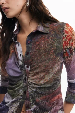 Camisas Y Blusas|Camisetas-Desigual Camiseta manga larga bosque otoñal