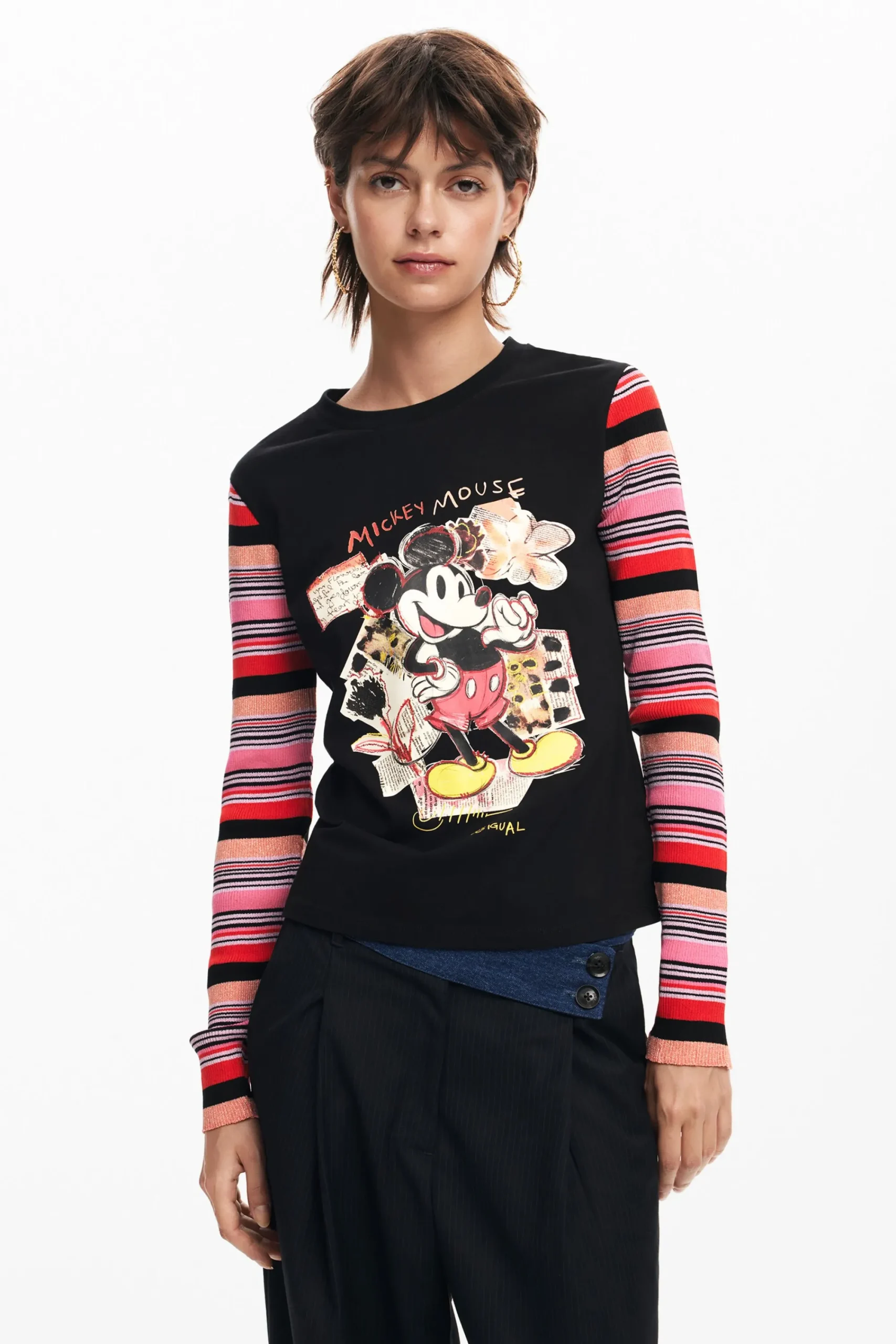 Camisas Y Blusas|Camisetas-Desigual Camiseta manga larga Mickey