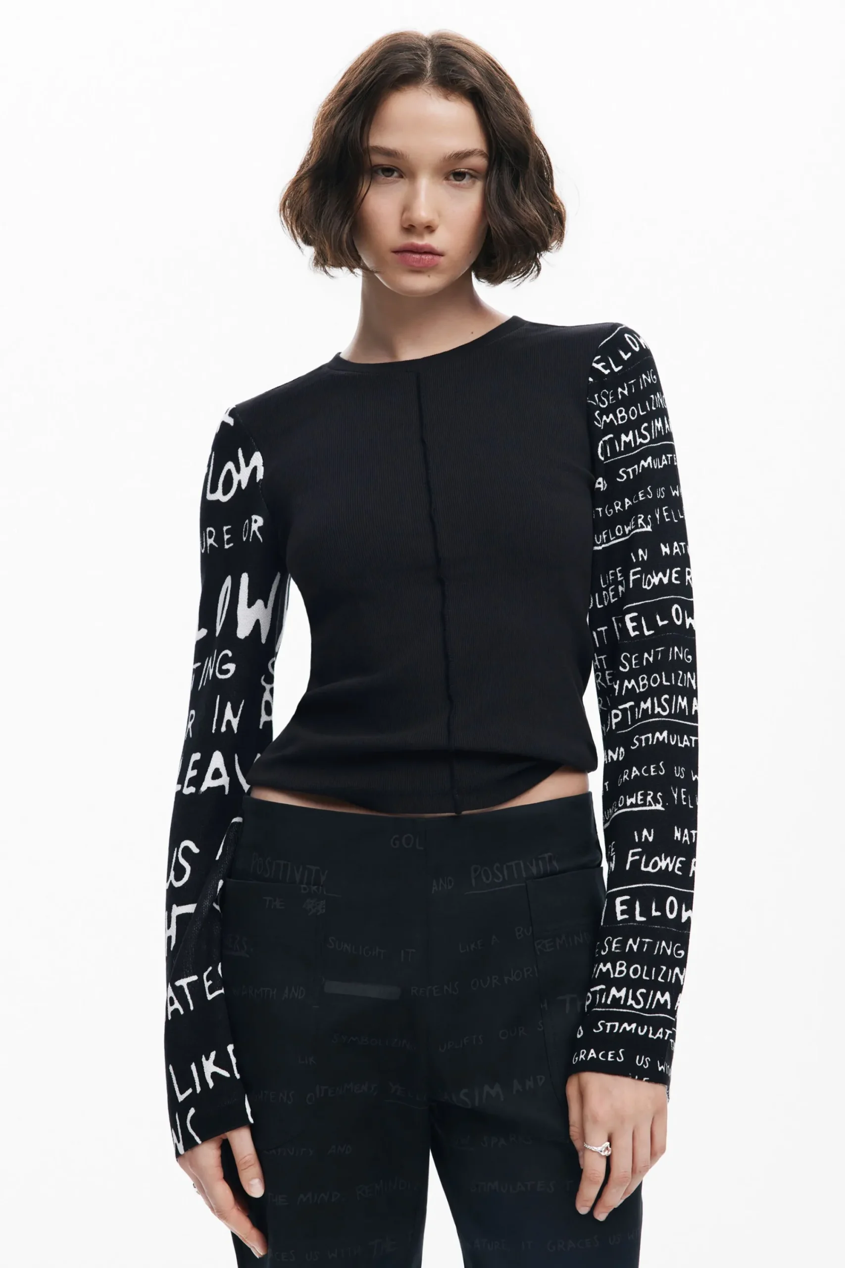 Camisas Y Blusas|Camisetas-Desigual Camiseta mangas estampadas