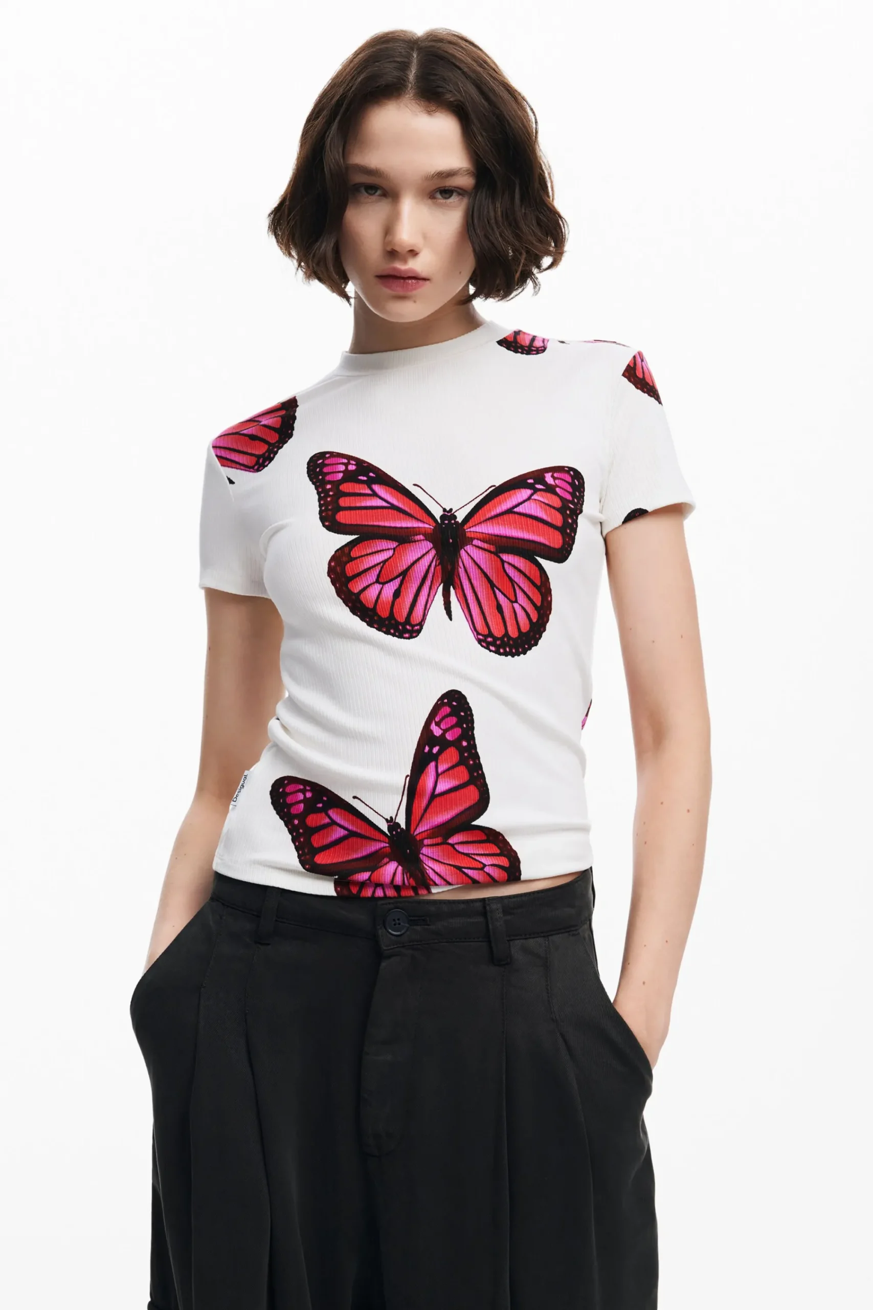 Ropa De Punto|Camisas Y Blusas-Desigual Camiseta mariposas
