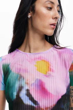 Camisas Y Blusas|Camisetas-Desigual Camiseta paisaje difuminado