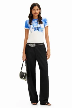 Camisas Y Blusas|Camisetas-Desigual Camiseta paisaje mediterráneo