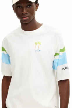 Camisetas-Desigual Camiseta palmeras acuarela