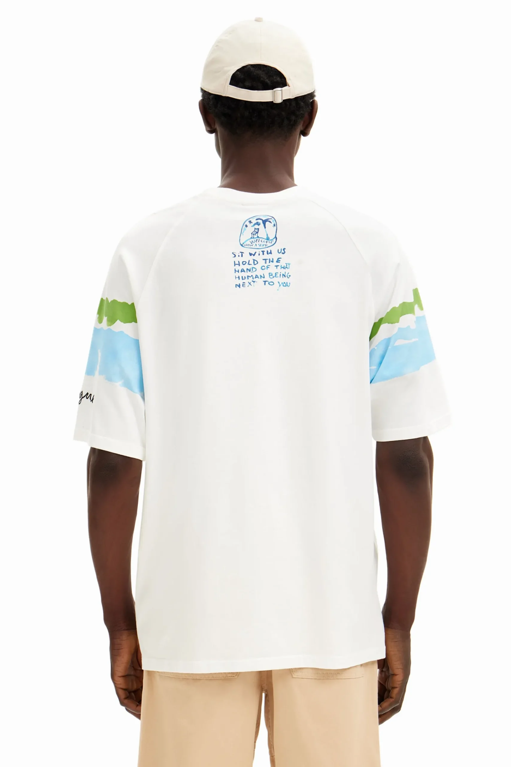 Camisetas-Desigual Camiseta palmeras acuarela