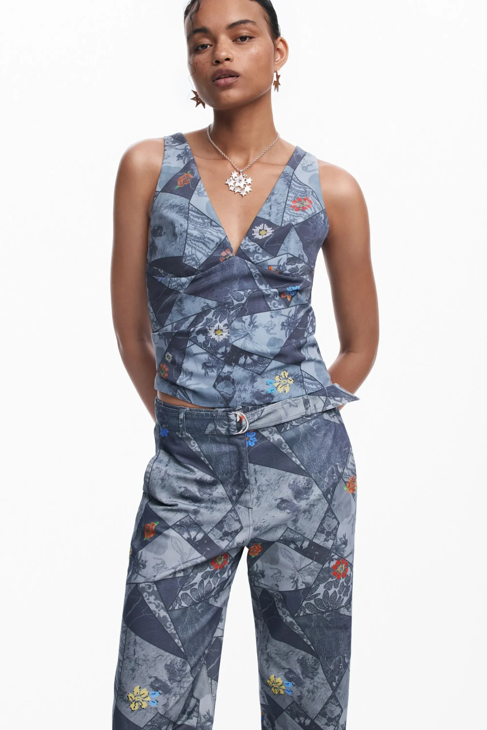 Camisas Y Blusas|Camisetas-Desigual Camiseta patch tirantes