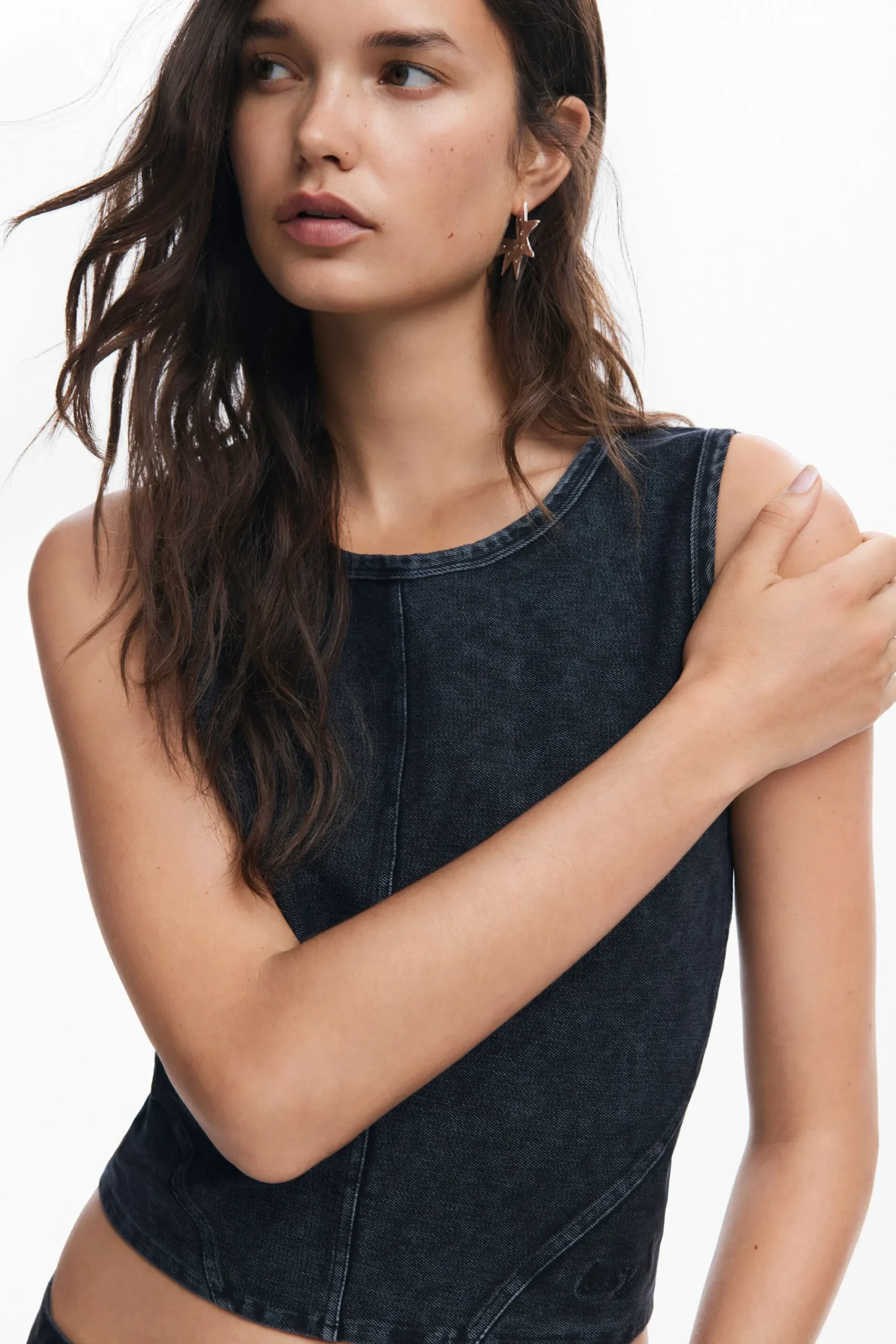 Ropa De Punto|Camisas Y Blusas-Desigual Camiseta punto efecto lavado