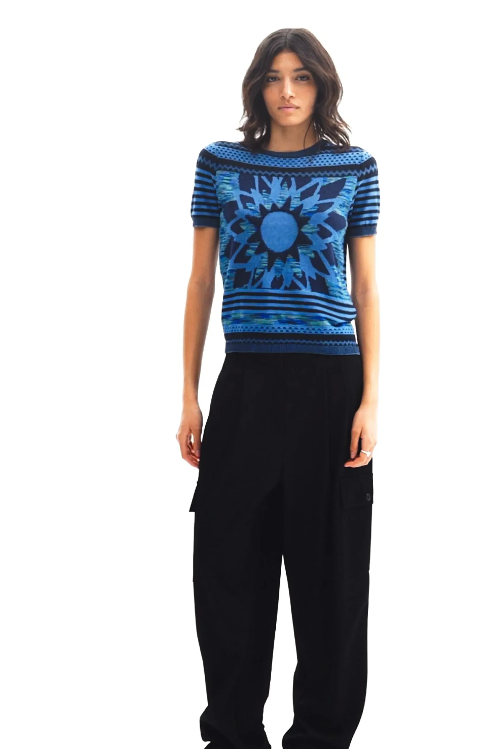 Camisas Y Blusas|Camisetas-Desigual Camiseta punto flor