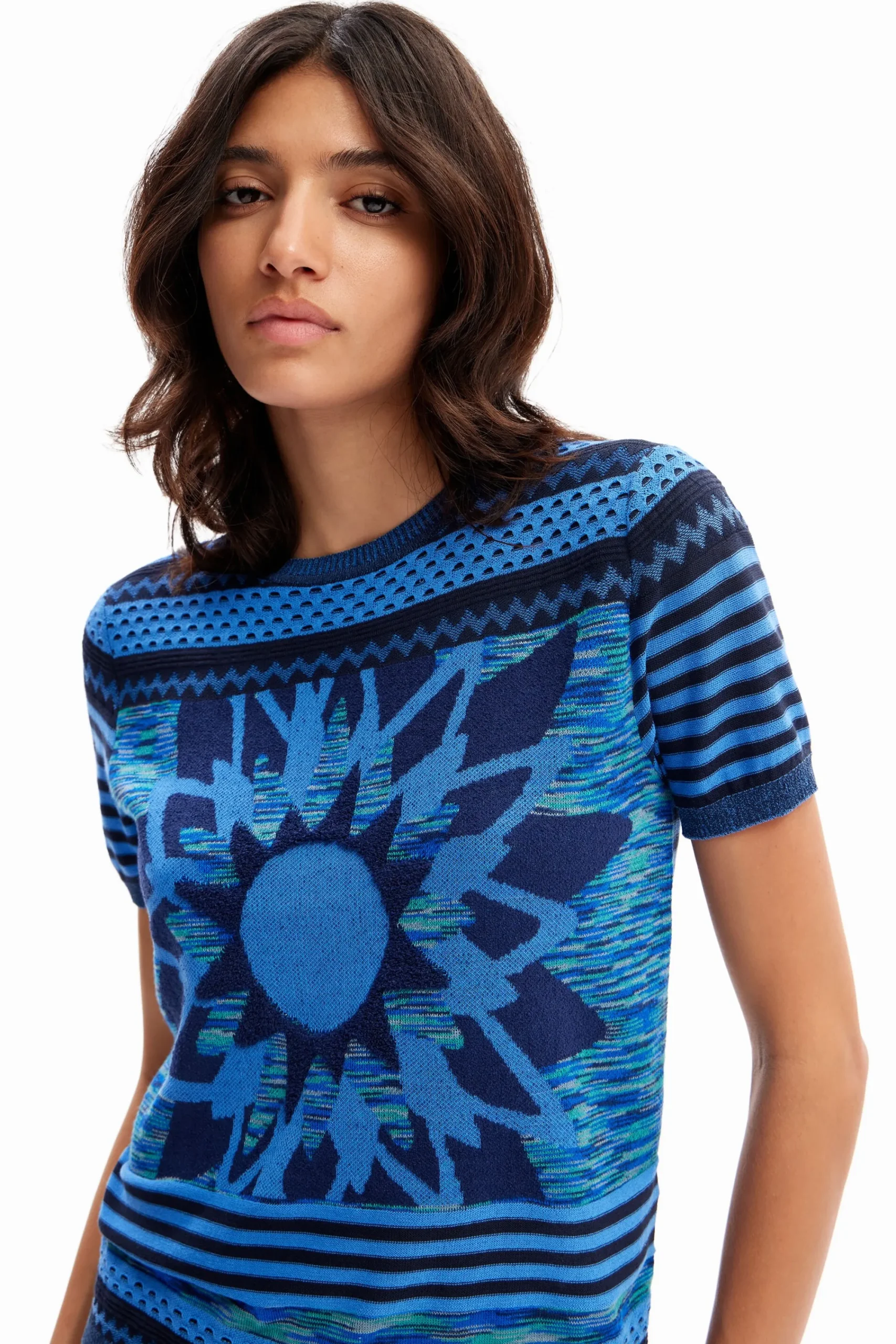Camisas Y Blusas|Camisetas-Desigual Camiseta punto flor