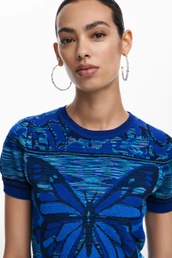 Ropa De Punto|Camisas Y Blusas-Desigual Camiseta punto mariposas