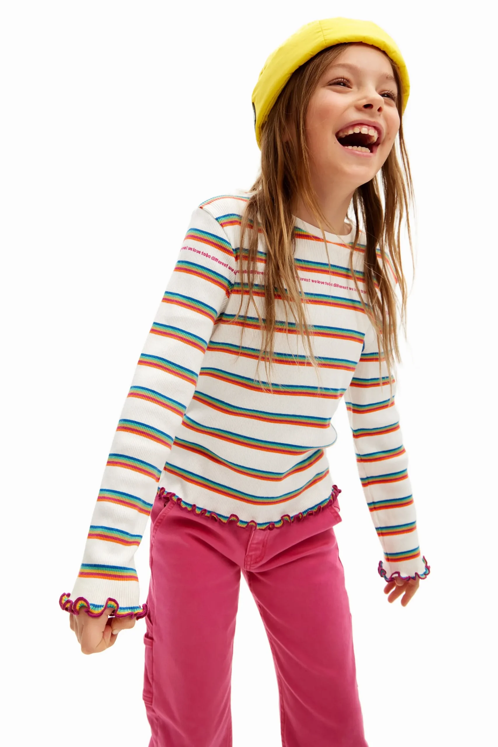Camisetas Y Camisas-Desigual Camiseta rayas arcoiris