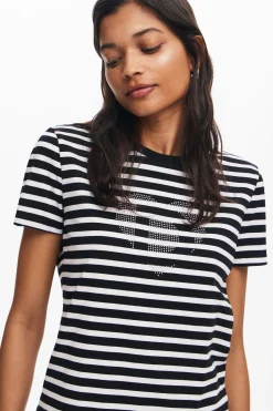 Camisas Y Blusas|Camisetas-Desigual Camiseta rayas corazón