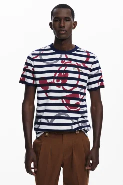 Camisetas-Desigual Camiseta rayas y Mickey