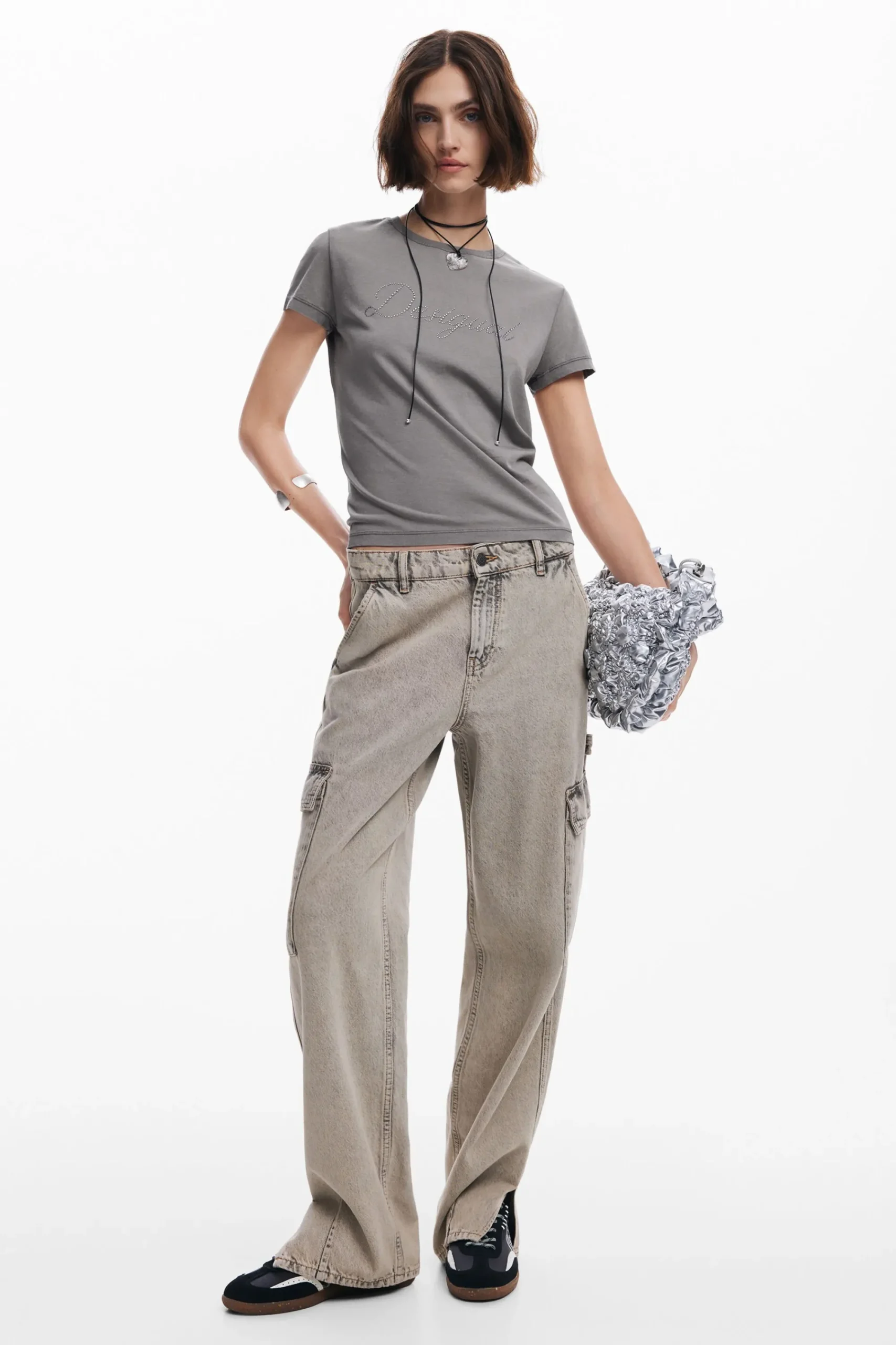 Camisas Y Blusas|Camisetas-Desigual Camiseta slim strass