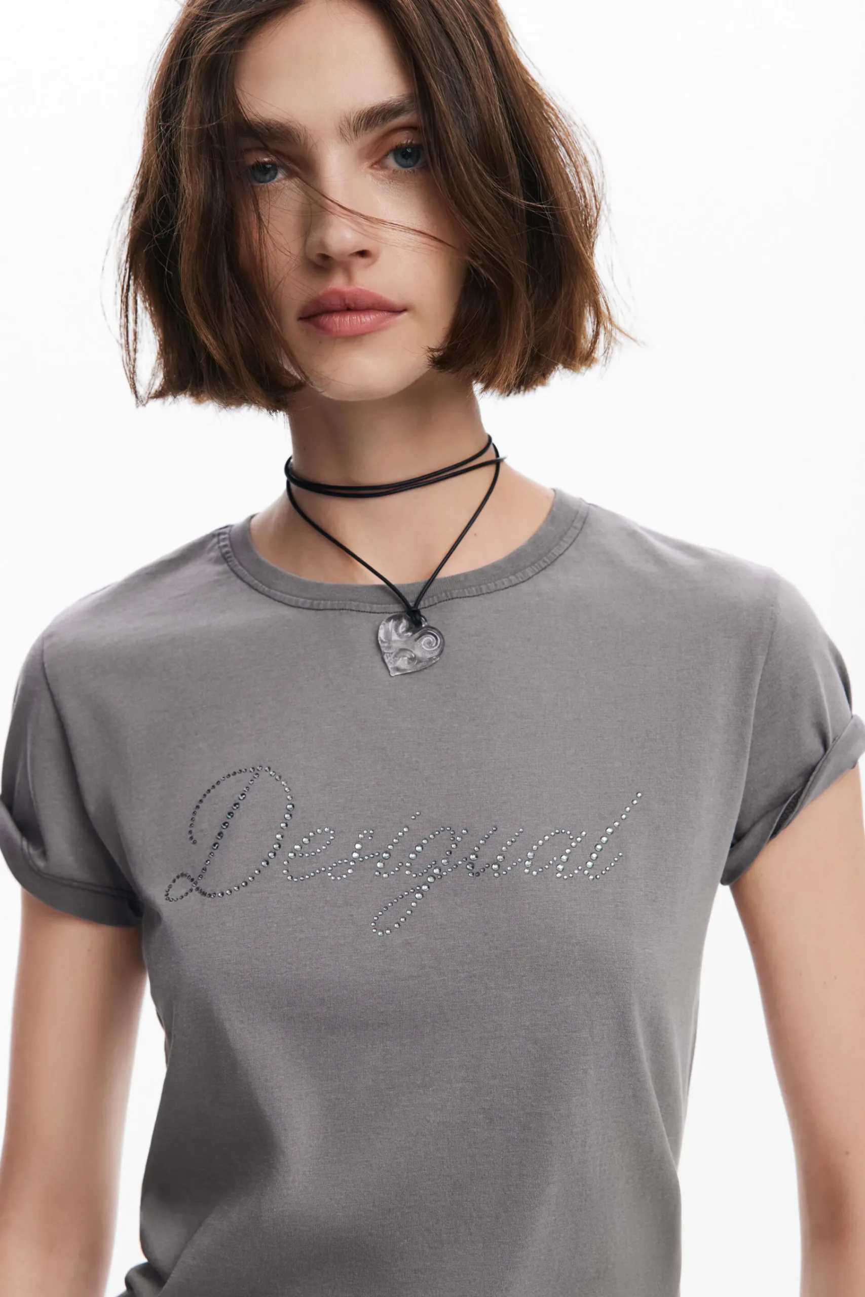 Camisas Y Blusas|Camisetas-Desigual Camiseta slim strass