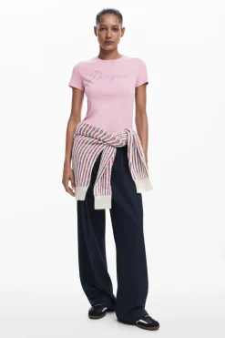 Camisas Y Blusas|Camisetas-Desigual Camiseta slim strass