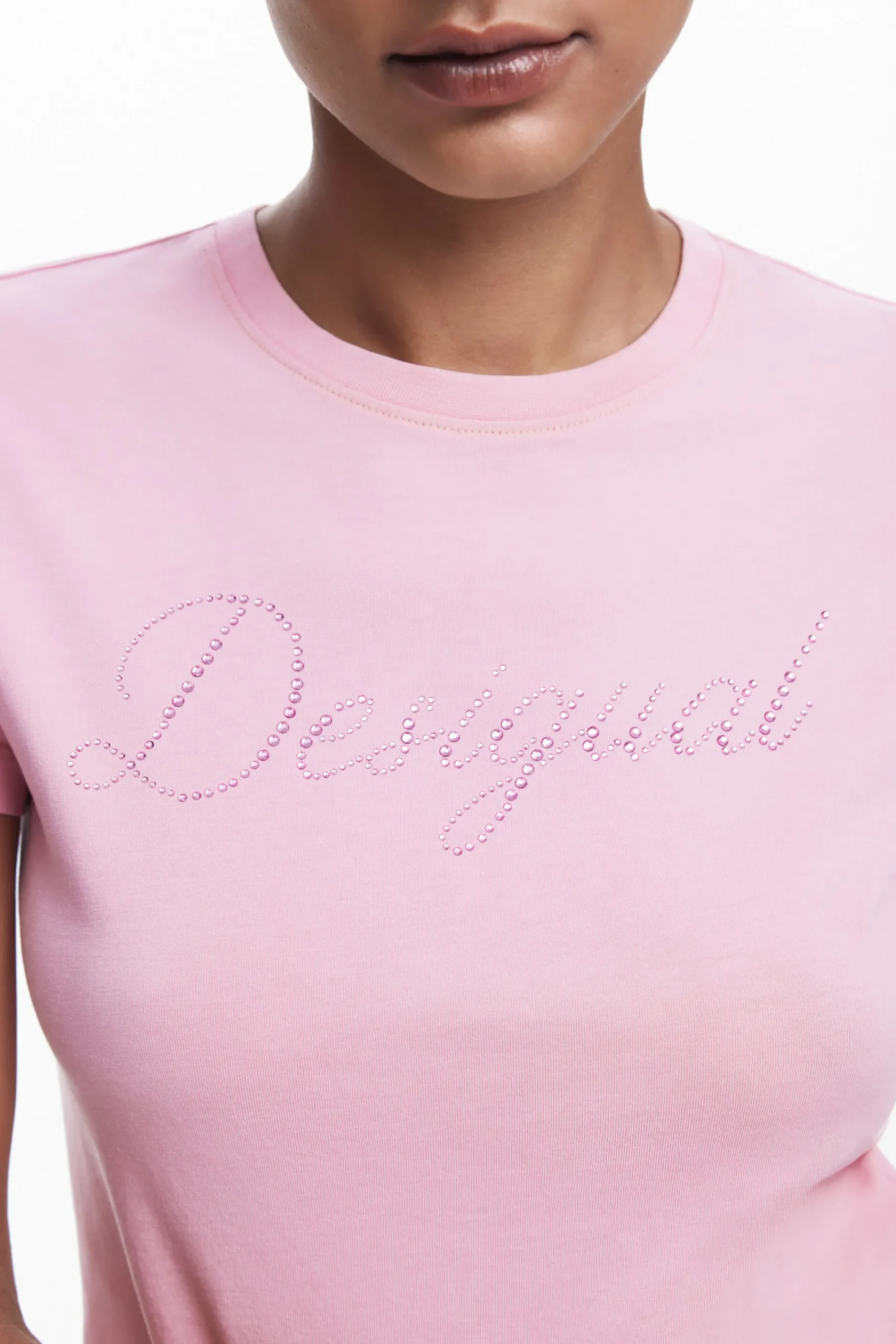 Camisas Y Blusas|Camisetas-Desigual Camiseta slim strass