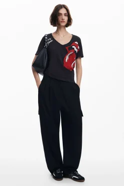 Camisas Y Blusas|Camisetas-Desigual Camiseta strass The Rolling Stones