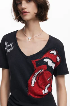 Camisas Y Blusas|Camisetas-Desigual Camiseta strass The Rolling Stones