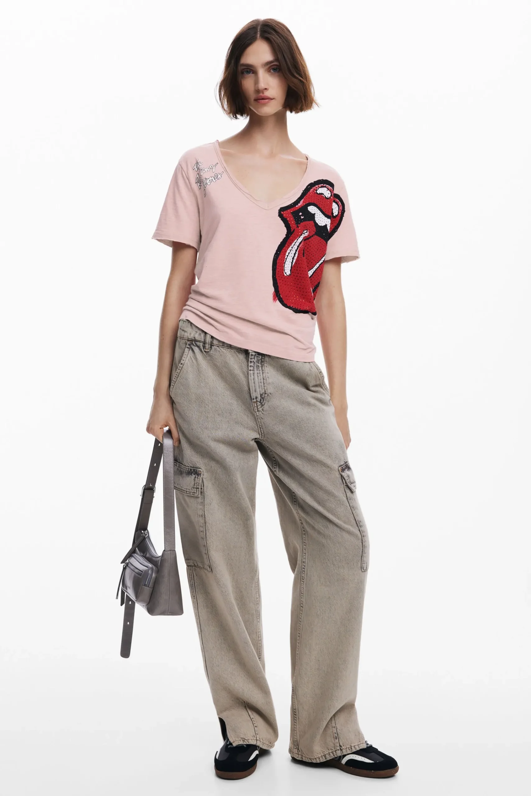 Camisas Y Blusas|Camisetas-Desigual Camiseta strass The Rolling Stones
