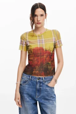 Camisas Y Blusas|Camisetas-Desigual Camiseta tul estampado