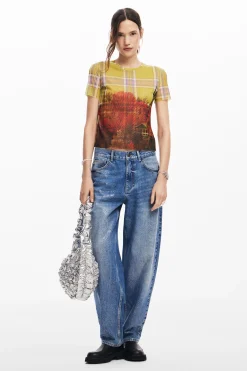 Camisas Y Blusas|Camisetas-Desigual Camiseta tul estampado