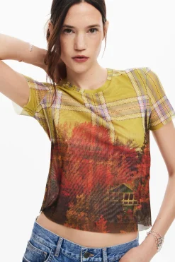 Camisas Y Blusas|Camisetas-Desigual Camiseta tul estampado
