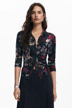 Camisas Y Blusas|Camisetas-Desigual Camiseta tul estampado floral