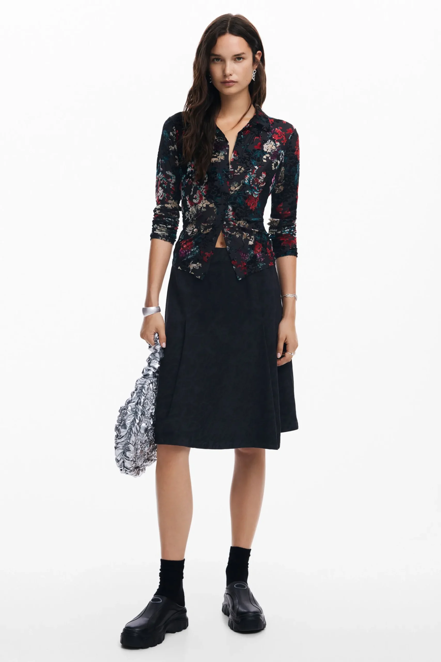 Camisas Y Blusas|Camisetas-Desigual Camiseta tul estampado floral