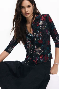 Camisas Y Blusas|Camisetas-Desigual Camiseta tul estampado floral