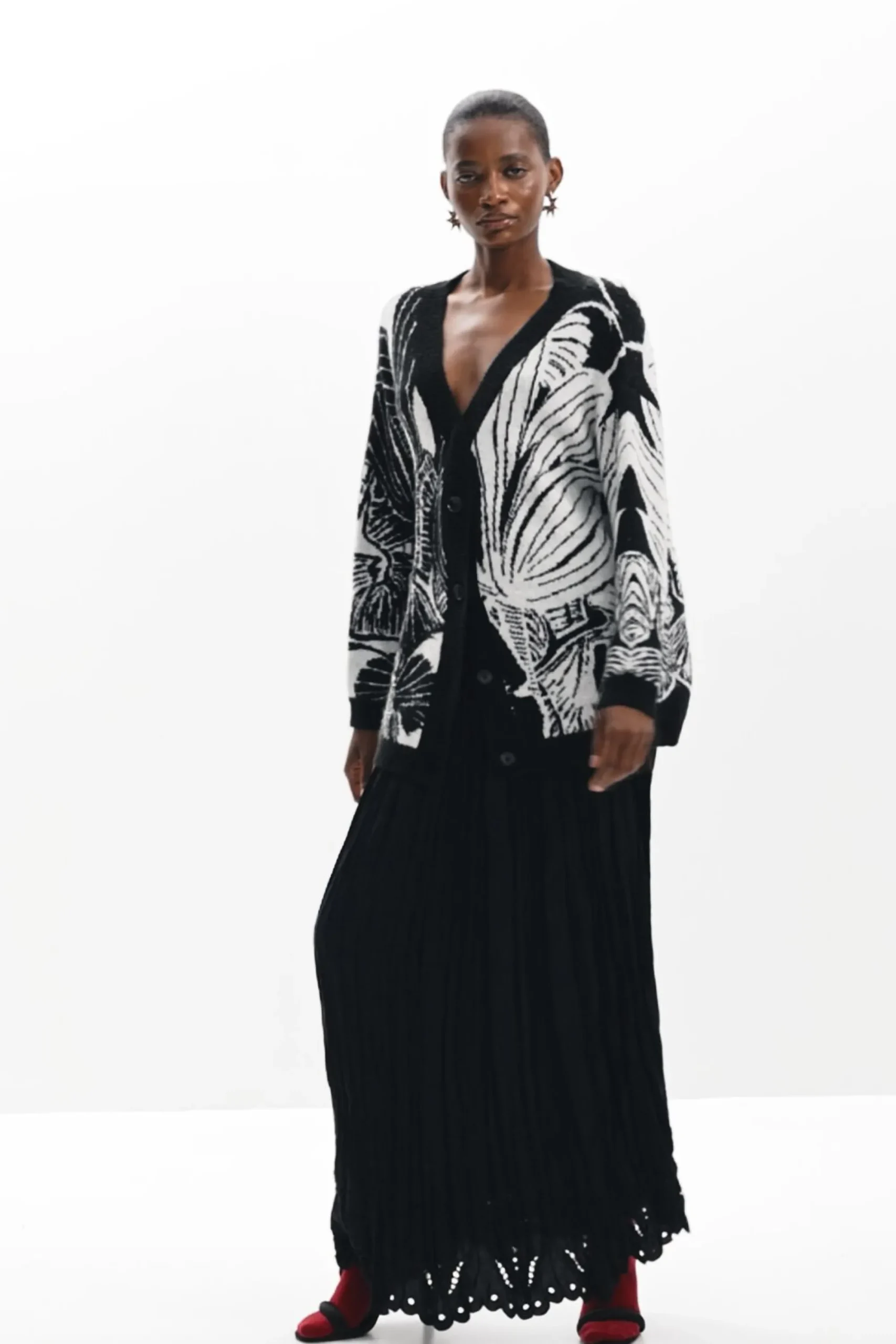 Ropa De Punto|Jerséis-Desigual Cardigan estampado