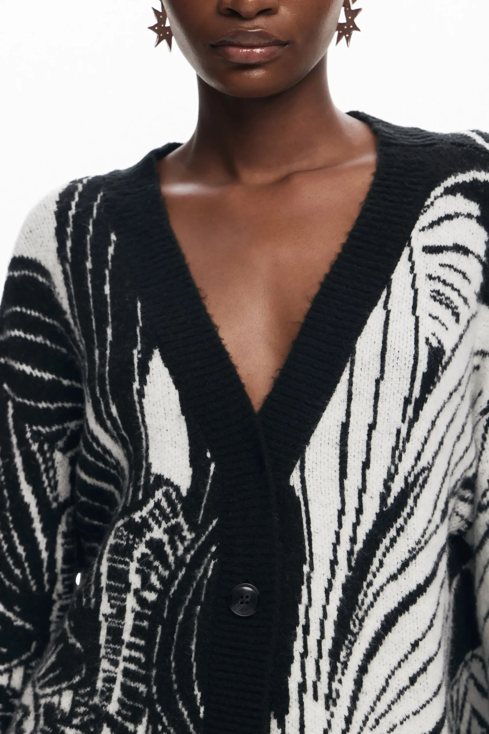Ropa De Punto|Jerséis-Desigual Cardigan estampado