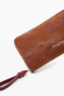 Monederos|Monederos-Desigual Cartera grande bordado flores