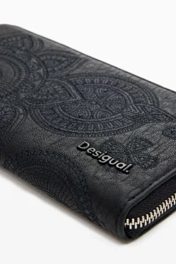 Monederos|Monederos-Desigual Cartera grande bordado flores